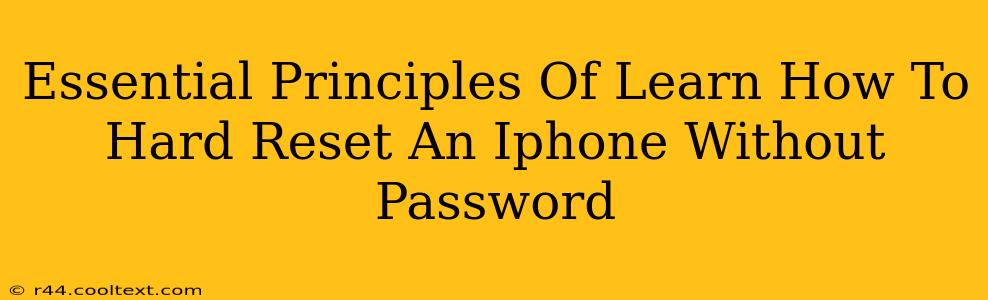 Essential Principles Of Learn How To Hard Reset An Iphone Without Password