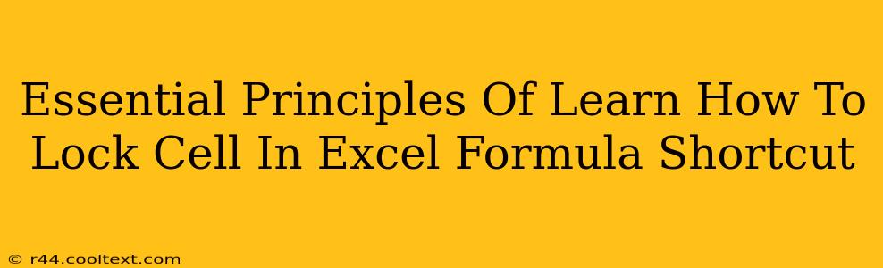 Essential Principles Of Learn How To Lock Cell In Excel Formula Shortcut