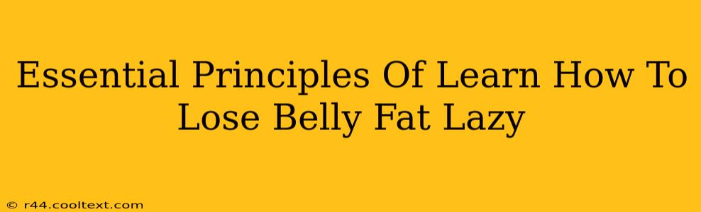 Essential Principles Of Learn How To Lose Belly Fat Lazy