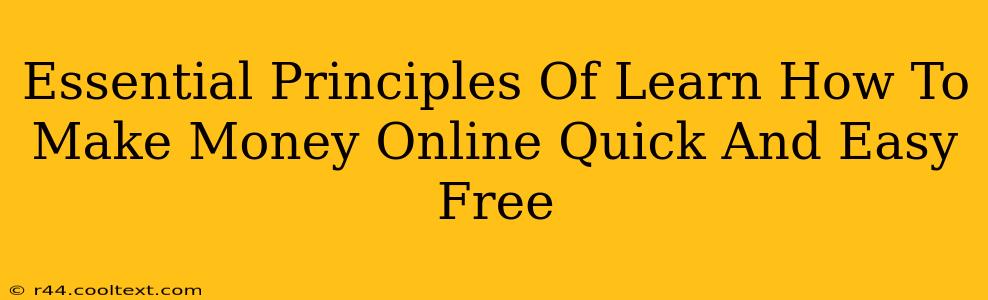 Essential Principles Of Learn How To Make Money Online Quick And Easy Free