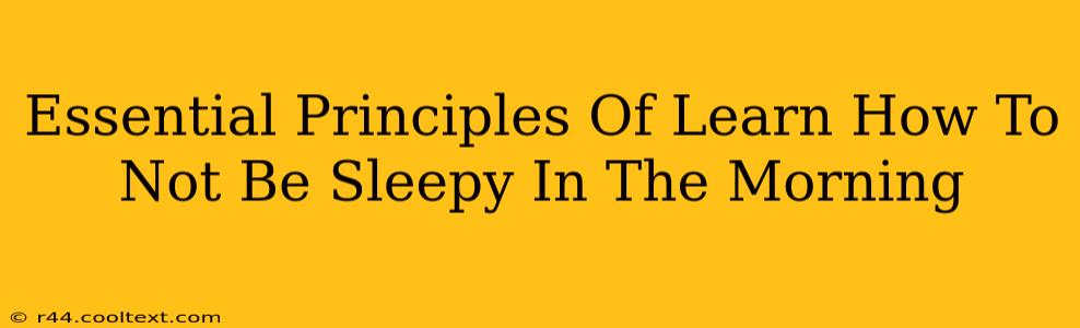 Essential Principles Of Learn How To Not Be Sleepy In The Morning