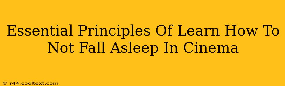 Essential Principles Of Learn How To Not Fall Asleep In Cinema