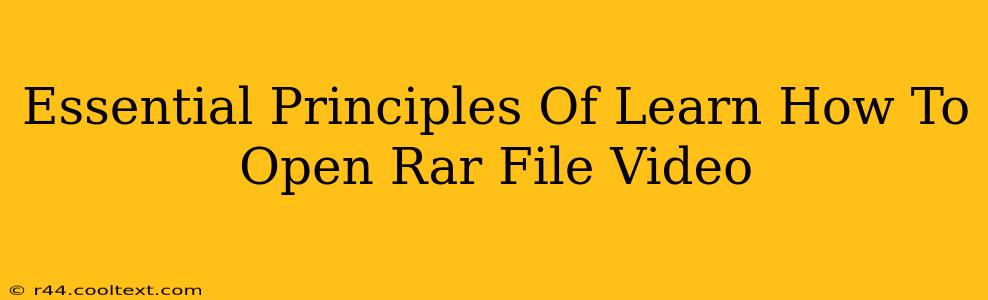 Essential Principles Of Learn How To Open Rar File Video