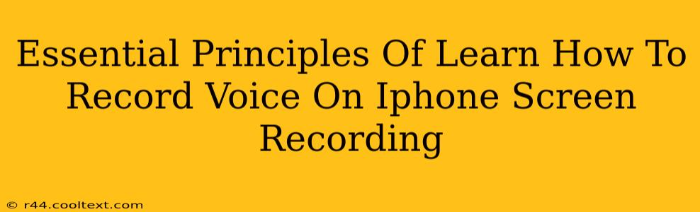 Essential Principles Of Learn How To Record Voice On Iphone Screen Recording