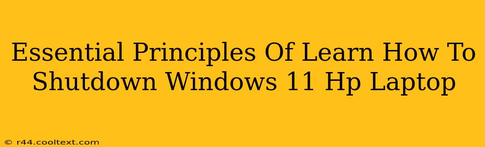 Essential Principles Of Learn How To Shutdown Windows 11 Hp Laptop