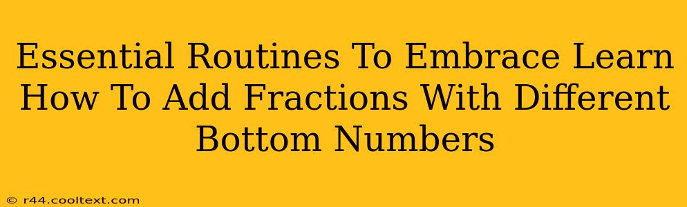 Essential Routines To Embrace Learn How To Add Fractions With Different Bottom Numbers