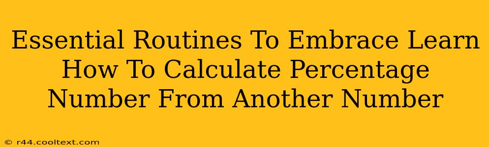 Essential Routines To Embrace Learn How To Calculate Percentage Number From Another Number