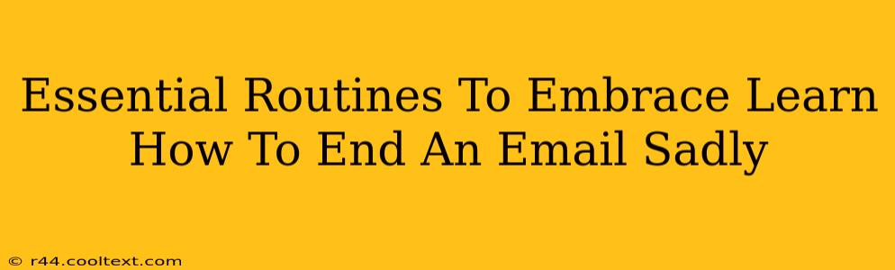 Essential Routines To Embrace Learn How To End An Email Sadly