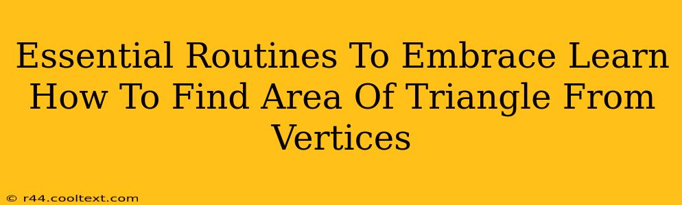 Essential Routines To Embrace Learn How To Find Area Of Triangle From Vertices