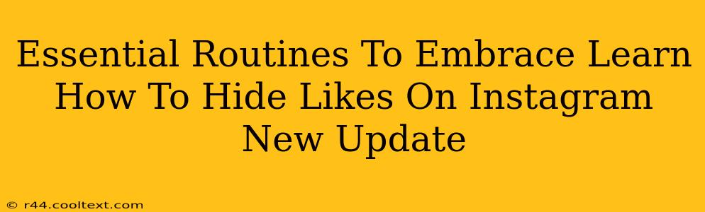Essential Routines To Embrace Learn How To Hide Likes On Instagram New Update