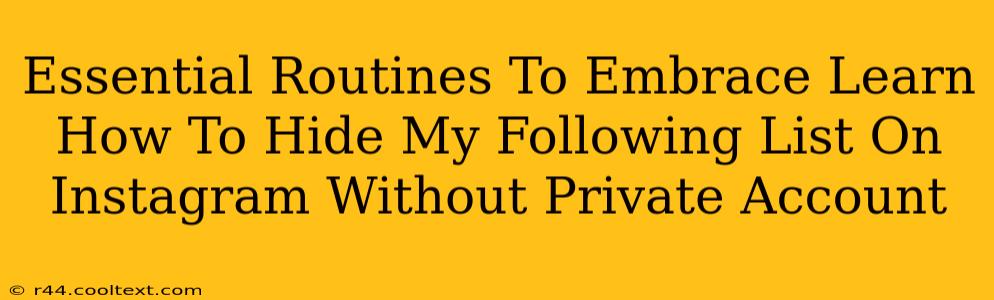 Essential Routines To Embrace Learn How To Hide My Following List On Instagram Without Private Account