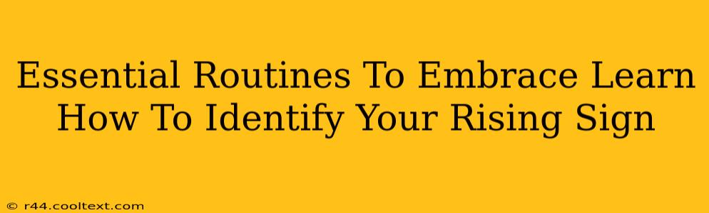 Essential Routines To Embrace Learn How To Identify Your Rising Sign