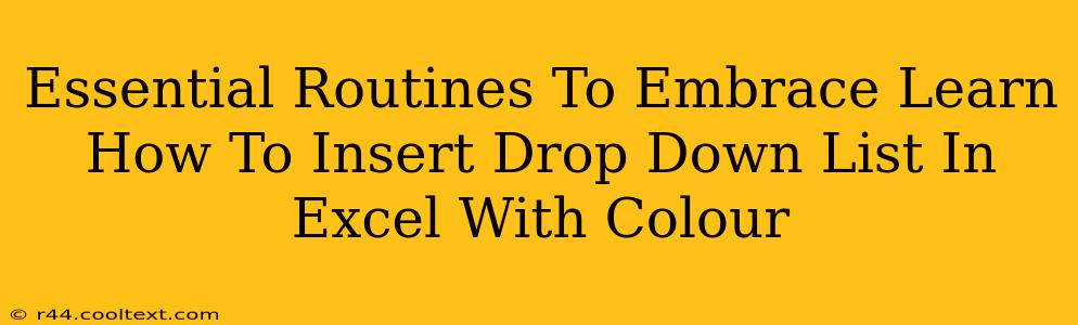 Essential Routines To Embrace Learn How To Insert Drop Down List In Excel With Colour