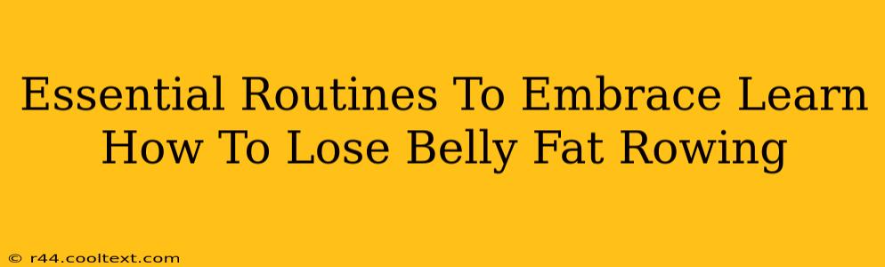 Essential Routines To Embrace Learn How To Lose Belly Fat Rowing