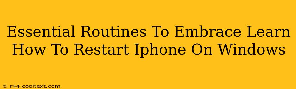 Essential Routines To Embrace Learn How To Restart Iphone On Windows