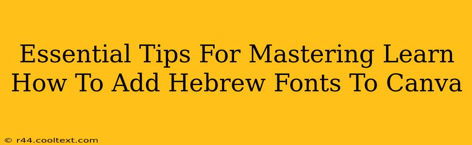 Essential Tips For Mastering Learn How To Add Hebrew Fonts To Canva