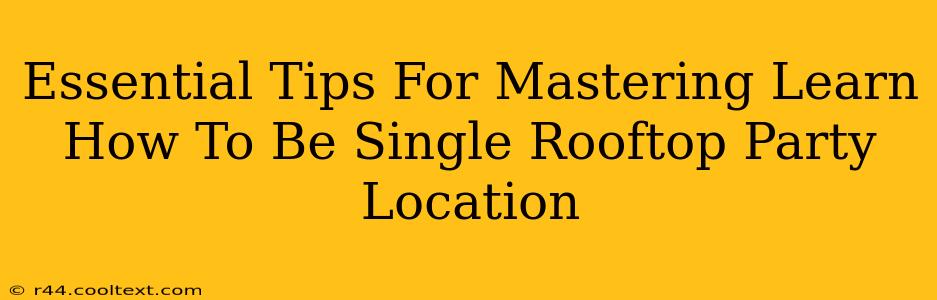 Essential Tips For Mastering Learn How To Be Single Rooftop Party Location