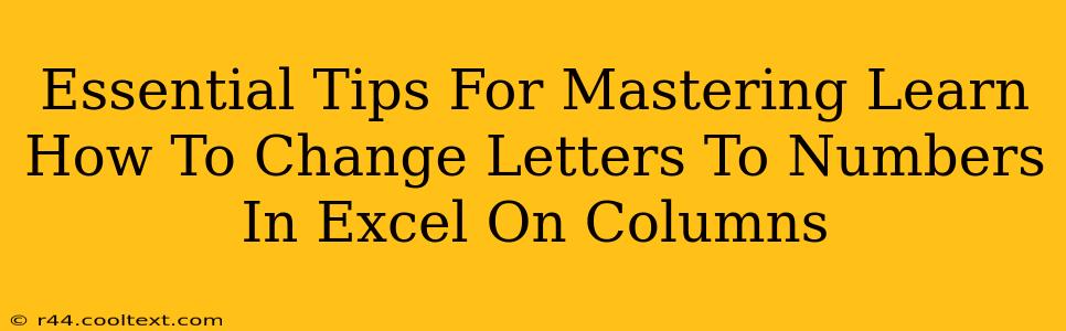 Essential Tips For Mastering Learn How To Change Letters To Numbers In Excel On Columns