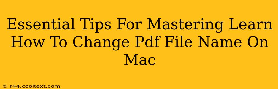 Essential Tips For Mastering Learn How To Change Pdf File Name On Mac