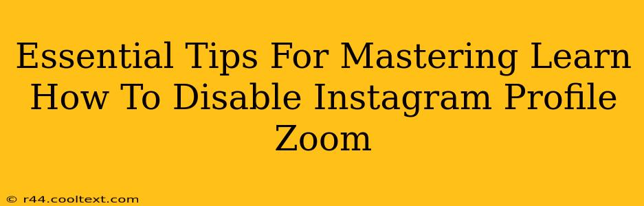 Essential Tips For Mastering Learn How To Disable Instagram Profile Zoom