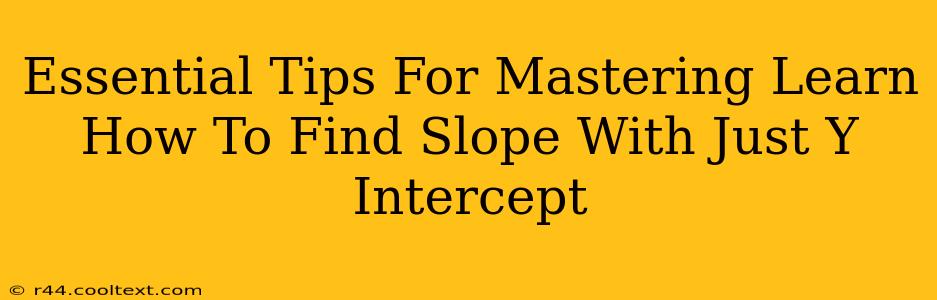 Essential Tips For Mastering Learn How To Find Slope With Just Y Intercept