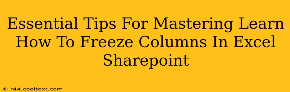 Essential Tips For Mastering Learn How To Freeze Columns In Excel Sharepoint