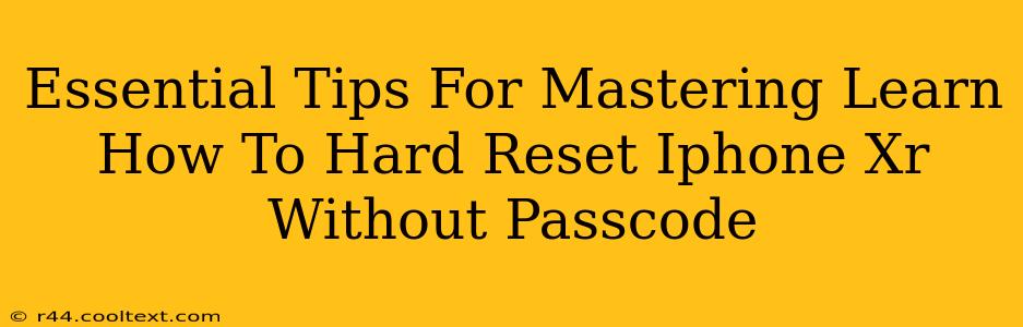 Essential Tips For Mastering Learn How To Hard Reset Iphone Xr Without Passcode