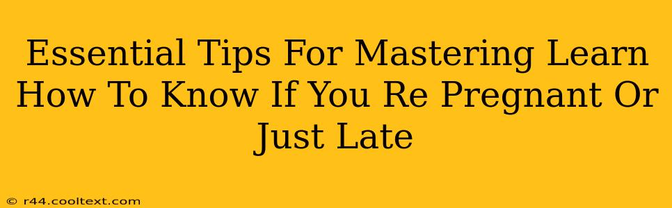 Essential Tips For Mastering Learn How To Know If You Re Pregnant Or Just Late