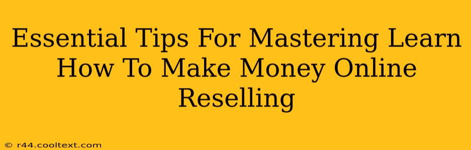 Essential Tips For Mastering Learn How To Make Money Online Reselling