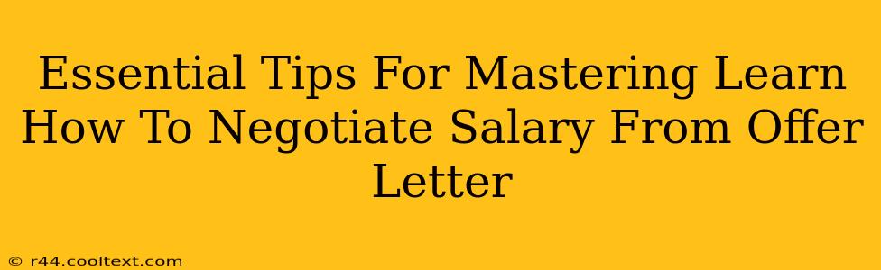 Essential Tips For Mastering Learn How To Negotiate Salary From Offer Letter