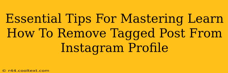 Essential Tips For Mastering Learn How To Remove Tagged Post From Instagram Profile