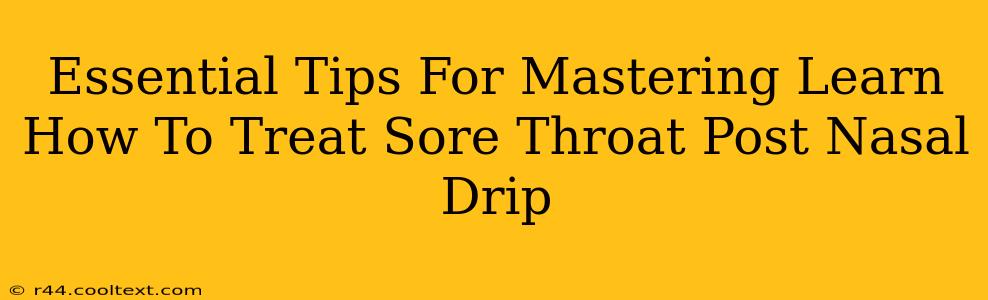 Essential Tips For Mastering Learn How To Treat Sore Throat Post Nasal Drip