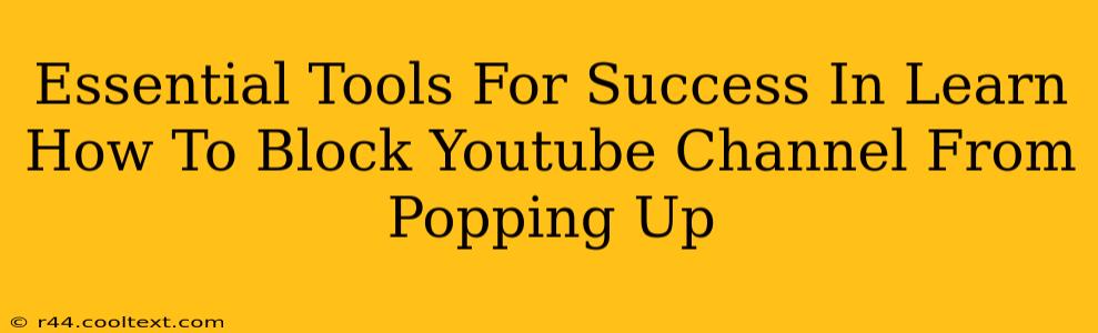 Essential Tools For Success In Learn How To Block Youtube Channel From Popping Up