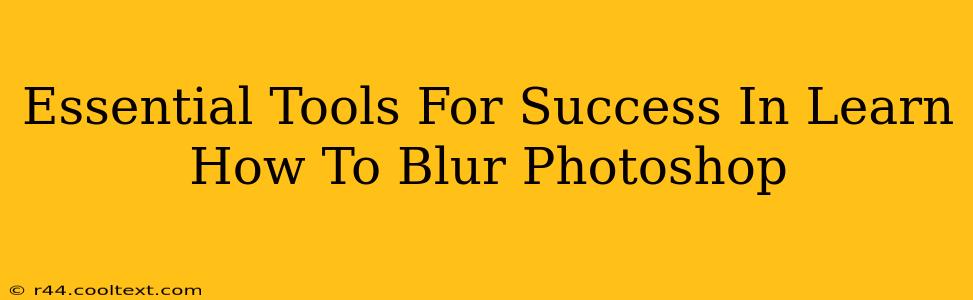 Essential Tools For Success In Learn How To Blur Photoshop