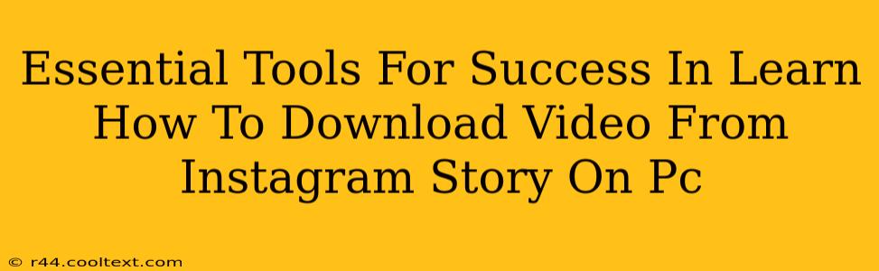 Essential Tools For Success In Learn How To Download Video From Instagram Story On Pc