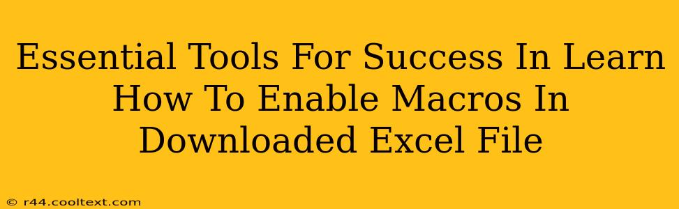 Essential Tools For Success In Learn How To Enable Macros In Downloaded Excel File