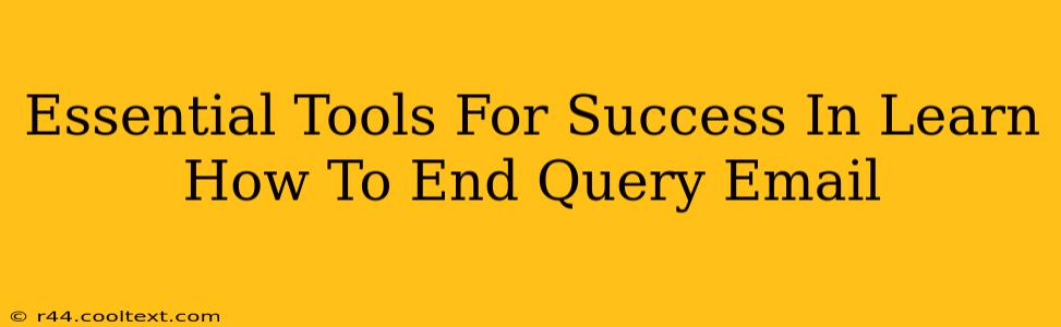 Essential Tools For Success In Learn How To End Query Email