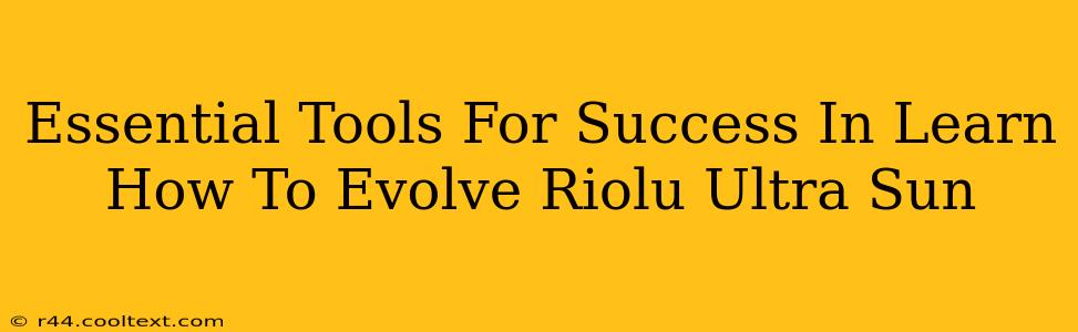 Essential Tools For Success In Learn How To Evolve Riolu Ultra Sun