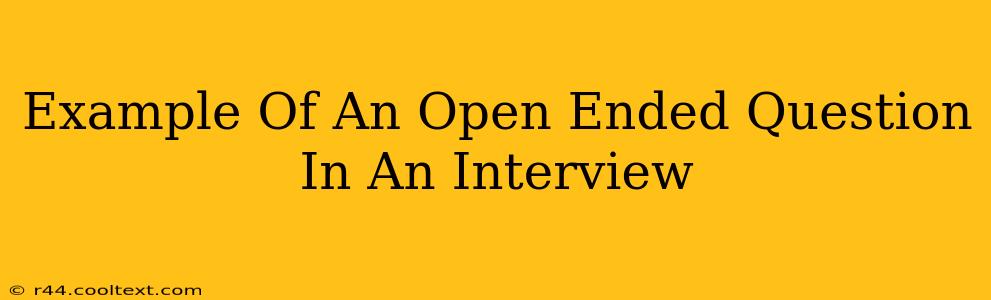 Example Of An Open Ended Question In An Interview