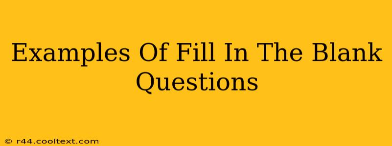 Examples Of Fill In The Blank Questions