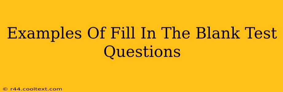 Examples Of Fill In The Blank Test Questions