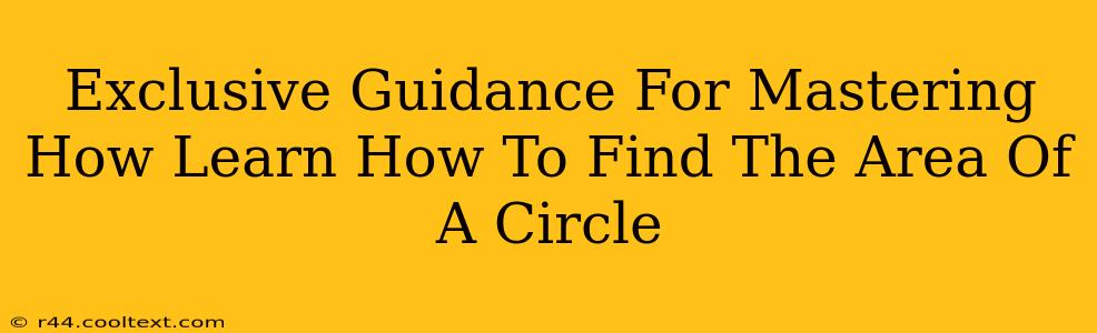 Exclusive Guidance For Mastering How Learn How To Find The Area Of A Circle