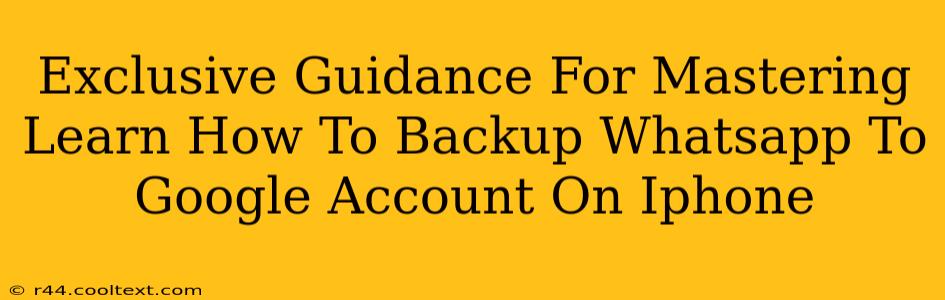 Exclusive Guidance For Mastering Learn How To Backup Whatsapp To Google Account On Iphone