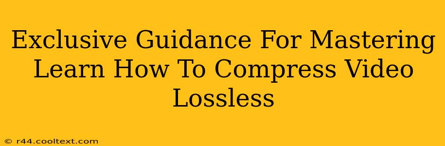 Exclusive Guidance For Mastering Learn How To Compress Video Lossless