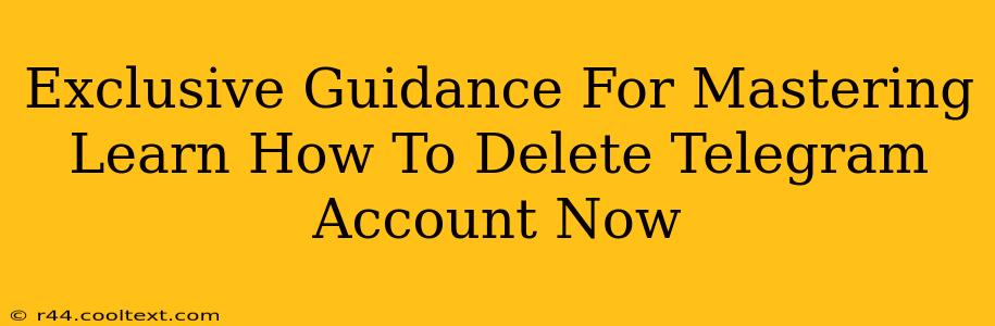 Exclusive Guidance For Mastering Learn How To Delete Telegram Account Now