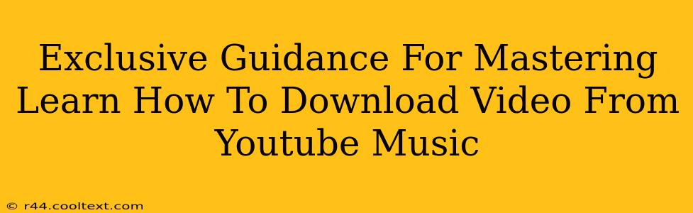 Exclusive Guidance For Mastering Learn How To Download Video From Youtube Music