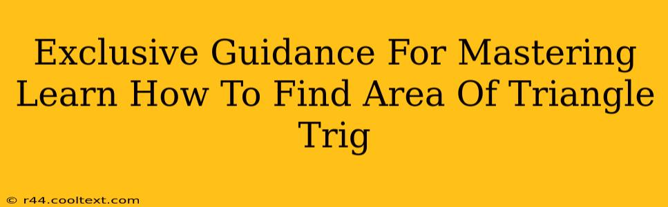 Exclusive Guidance For Mastering Learn How To Find Area Of Triangle Trig