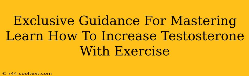 Exclusive Guidance For Mastering Learn How To Increase Testosterone With Exercise