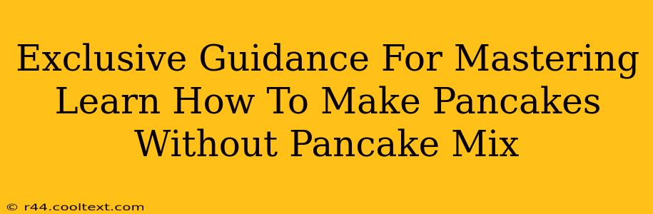 Exclusive Guidance For Mastering Learn How To Make Pancakes Without Pancake Mix