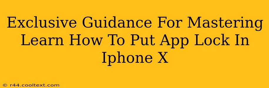 Exclusive Guidance For Mastering Learn How To Put App Lock In Iphone X